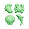 Scrunch Zandvormen, Set van 4 Flexibele Vormen Voet, Krab, Schelp en Dolfijn pastel groen online bestellen